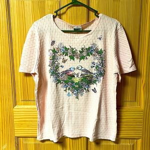 Pink Vintage Love Birds Top